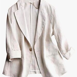 NWT Women’s beige linen blazer (M)